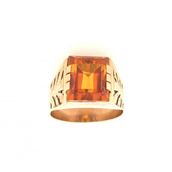 Pre Owned 9ct Yellow Sapphire Signet Ring ZX940